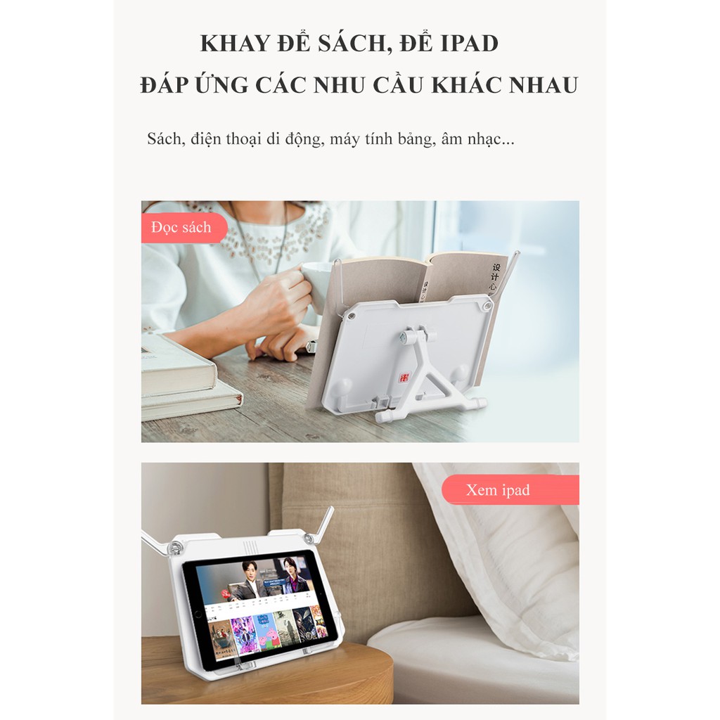 KHAY ĐỂ SÁCH VÀ IPAD CAYABE CHO BÉ HỌC BÀI SAY MÊ CHỐNG GÙ, CHỐNG CẬN