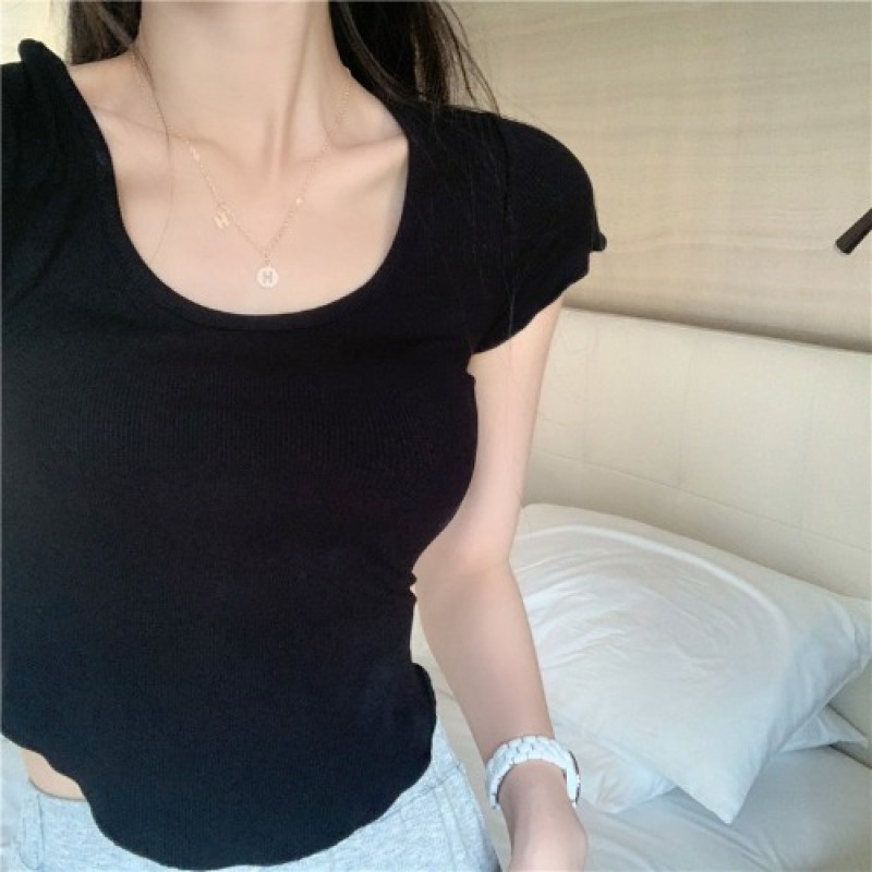 Áo Thun Ngắn Tay Co Giãn Thời Trang Mùa Hè Dành Cho Nữ