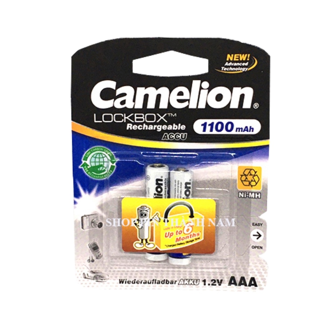 Pin sạc AAA Camelion 1100mah 1,2V vỉ 2 viên