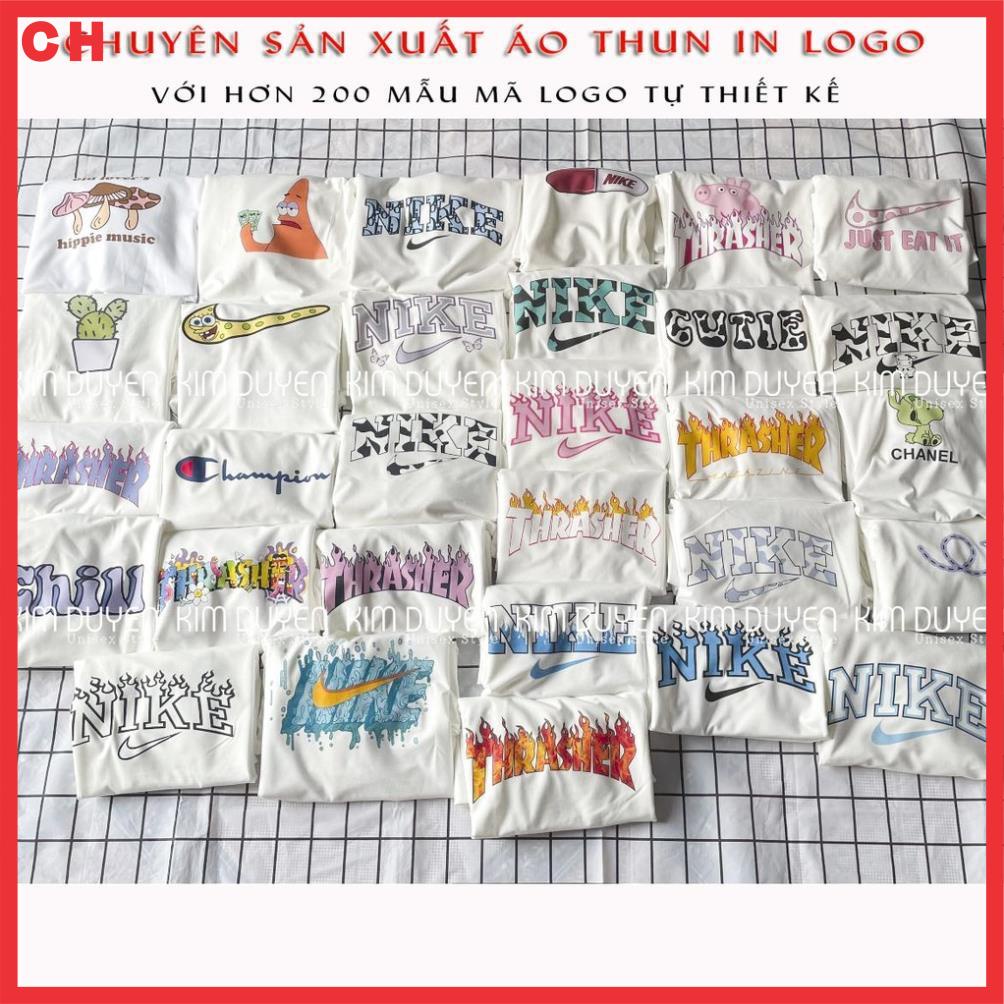 [HOT] Áo Thun form rộng tay lỡ nam nữ unisex In Logo hiệu Ủi Siêu cute, basic chất cotton cổ tròn freesize