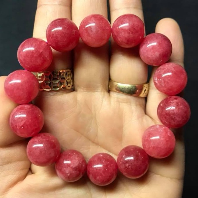 VÒNG TAY ĐÁ PHONG THỦY MAY MẮN - MẦU HỒNG RUBY-14LY
