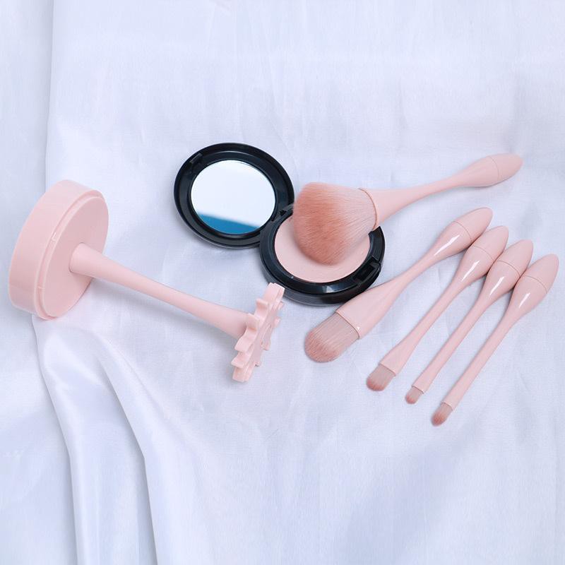 Bộ 5 cây cọ trang điểm mềm mại có giá đựng màu hồng xinh xắn mọi lứa tuổi