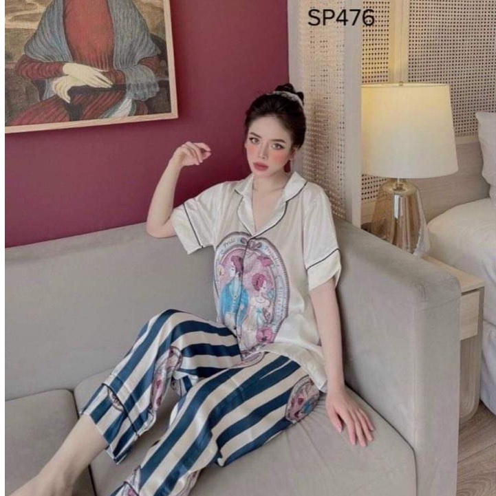 Bộ Pijama - Bộ Lụa Quần Dài Chất Liệu Latin Cao Cấp [HÀNG CHUẨN ĐẸP], Form Dưới 60kg | BigBuy360 - bigbuy360.vn