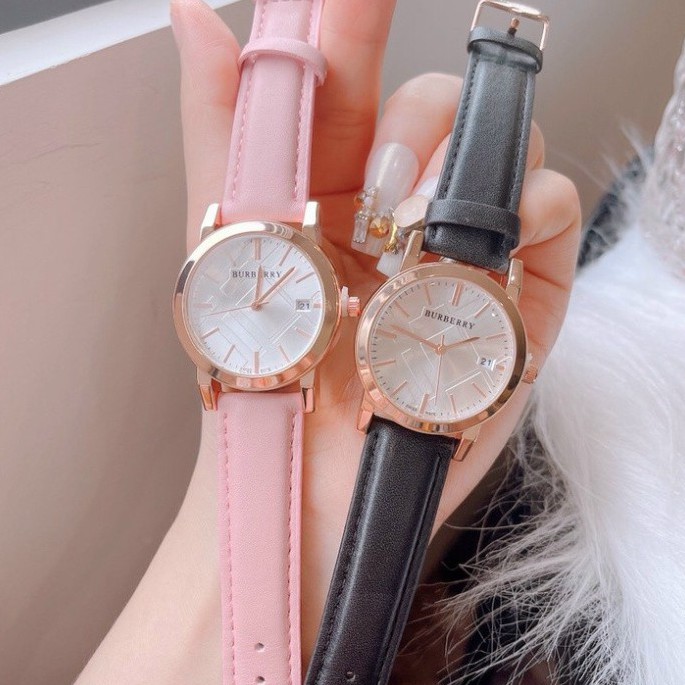 Đồng hồ Burberry nữ dây da mặt tròn thanh lịch nhẹ nhàng sang chảnh