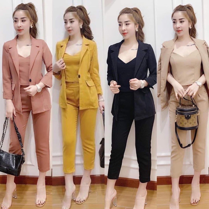 set bộ vest 3 món