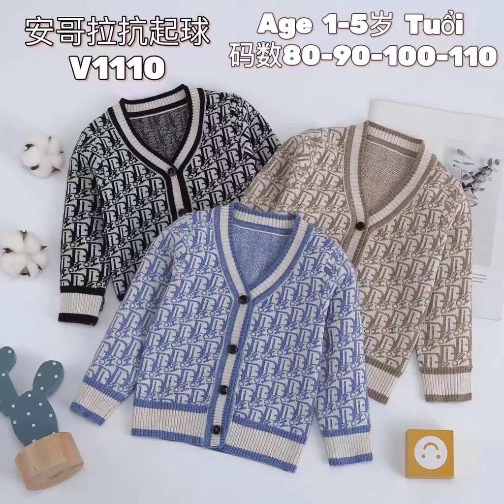 Áo cadigan cho bé, áo Len Cài Khuy Giữa Mẫu Mới Về Cho bé Trai, Bé Gái size 80-110 (1-4 tuổi)