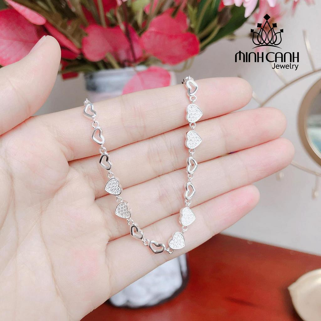 Lắc Tay Nữ Chuỗi Trái Tim Bạc 925 - Minh Canh Jewelry