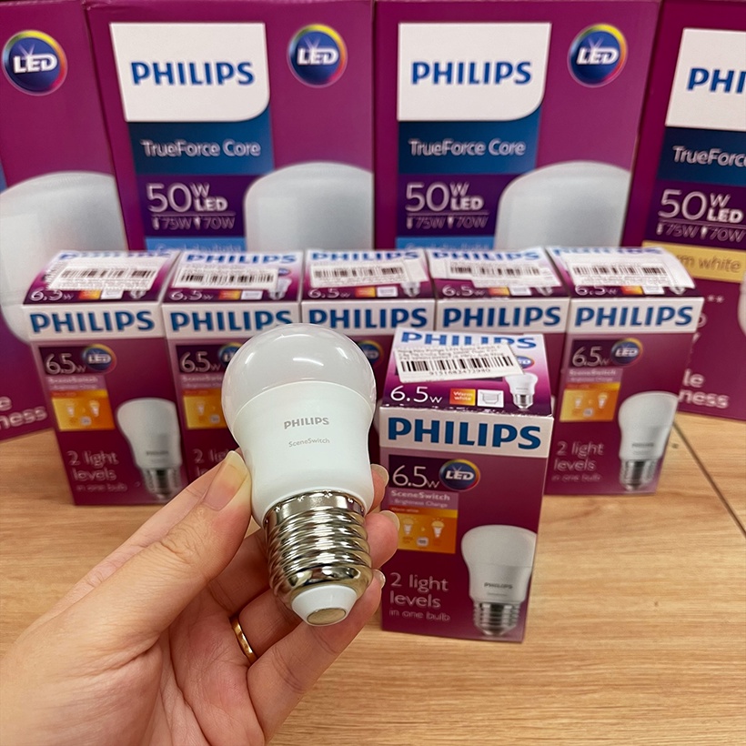 Bóng đèn LED Philips Scene Switch 6.5W 2 cấp độ 3000K E27 P45 - Ánh sáng vàng