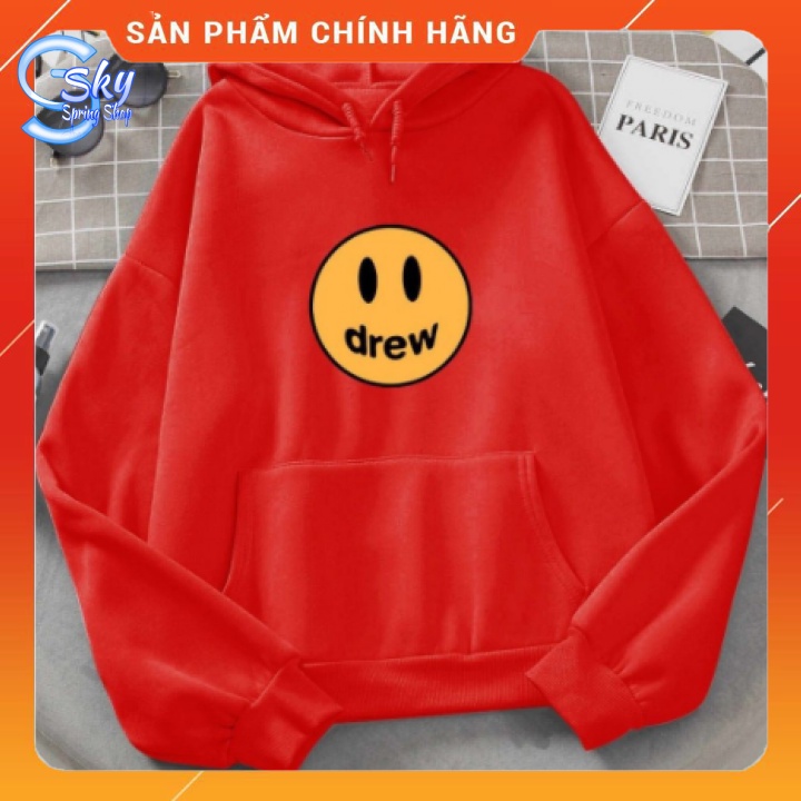 ÁO HOODIE UNISEX NAM NỮ  in MẶT CƯỜI DREW SIÊU COOL