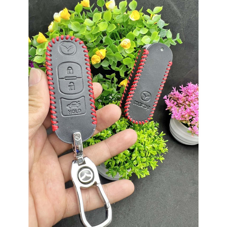 Bao Da chìa khóa 3 NÚT Smartkey xe ô tô Mazda2, Mazda3, Mazda6, Mazda Cx5 CX8