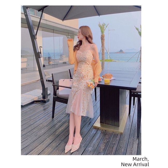 Váy Hai Dây Hoa Nhí/ Váy Maxi Đi Biển VH10 Phong Cách Hàn Quốc