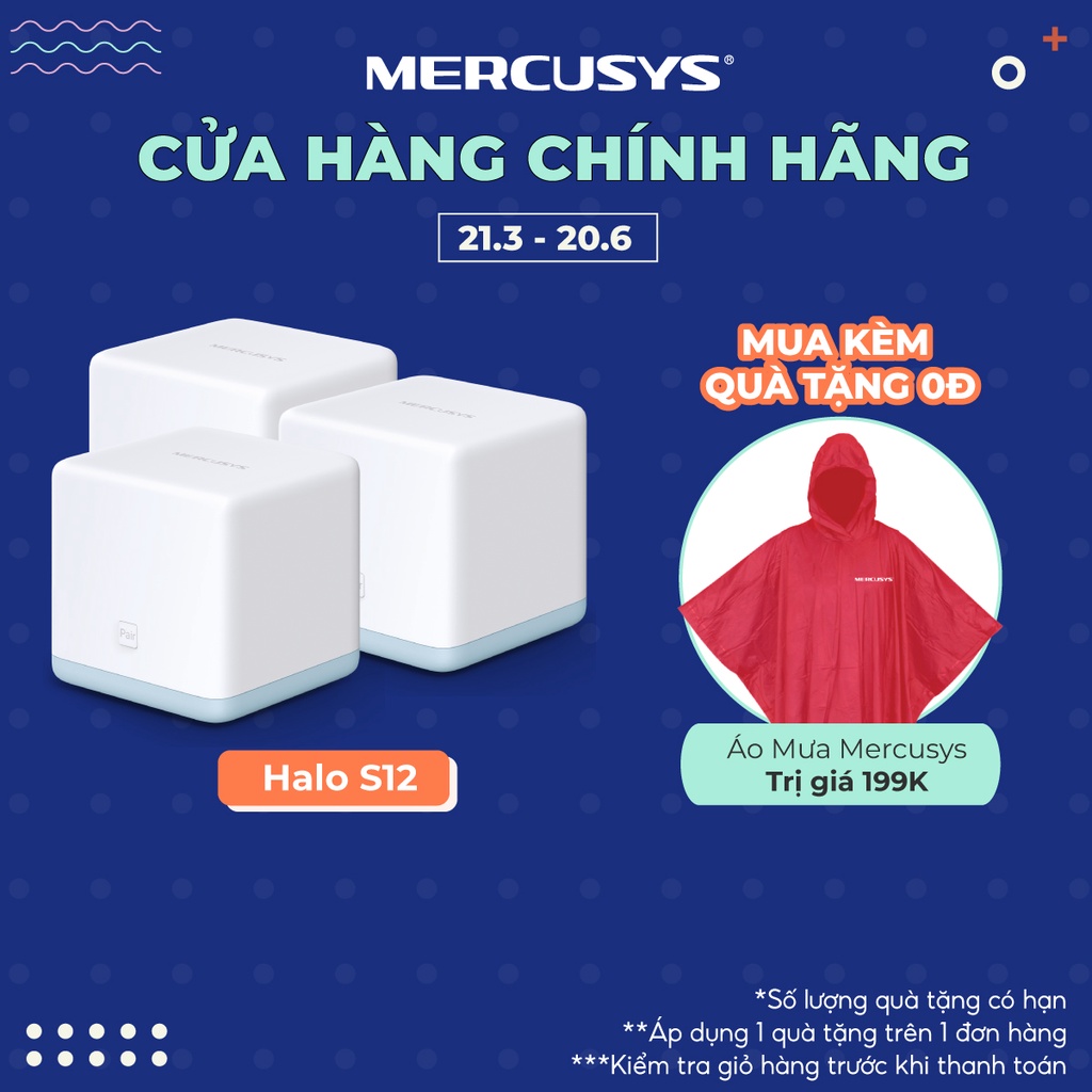 Hệ Thống Wifi Mesh Mercusys Halo S12 Chuẩn AC1200 Dành Cho Gia Đình