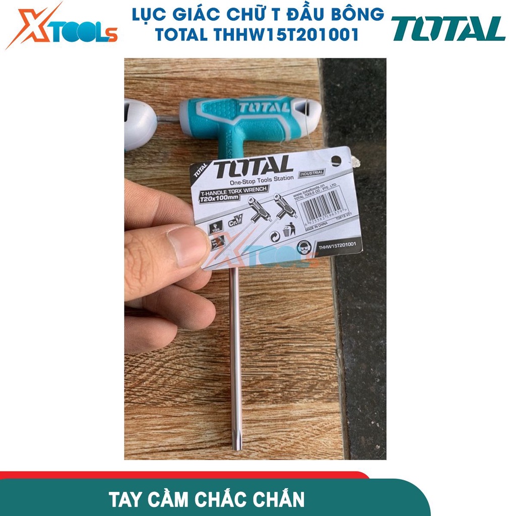 Tay vặn chữ T đầu bông TOTAL nhiều kích thước, tay vặn lục giác bông chữ T Kích thước T20x100 [CHÍNH HÃNG][XTOOLS]