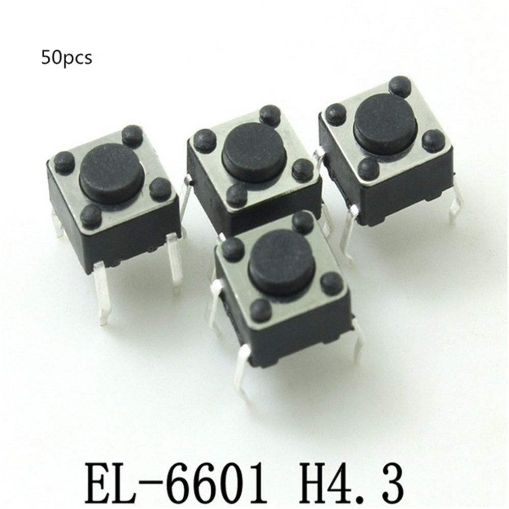 Set 50 Nút Bấm Công Tắc Micro 4 Chấu 6x6 X 4.3mm Nhiều Màu Siêu Bền Tiện Dụng