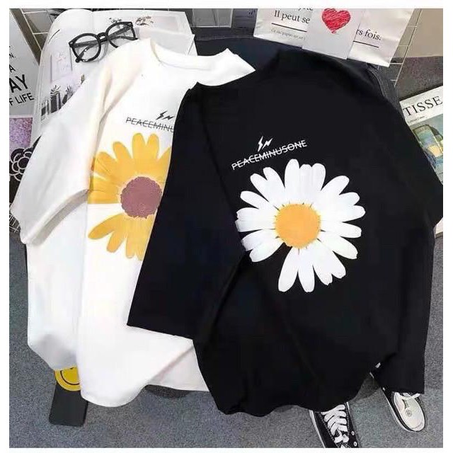 [QUÀ TẶNG LÀ GÓI XẢ VẢI BẠN NHÉ] Áo thun nữ form rộng tay lỡ unisex thời trang dino hoa cúc giá rẻ