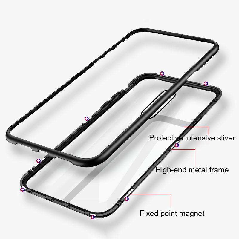Ốp điện thoại kính cường lực viền kim loại từ tính cho Oppo A31 A91 A1K A5S Realme 5 Pro 5S 5I A9 A5 2020 Reno 2 2F | BigBuy360 - bigbuy360.vn