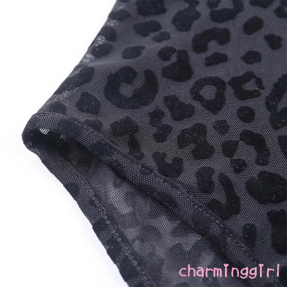 Bodysuit tay dài họa tiết da báo phong cách quyến rũ