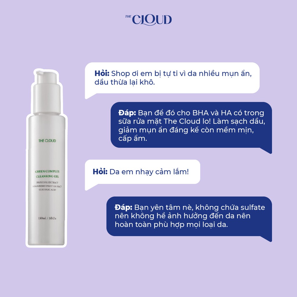 Sữa rửa mặt dạng gel nhẹ dịu The Cloud Green Complex Cleansing Gel 150ML | BigBuy360 - bigbuy360.vn