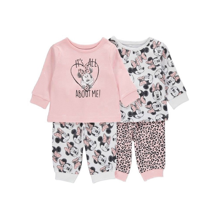 Bộ dài tay thu đông cho bé gái - Set 2 bộ dài tay Minnie hồng HM siêu đẹp cho bé gái size 1-6t