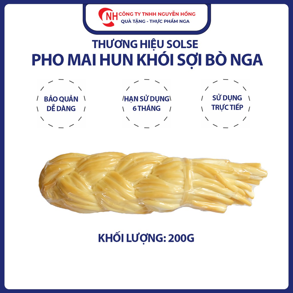 Phô Mai Hun Khói Solse công nghệ Nga 100g, 200g, pho mai hun khói tết bím Solse