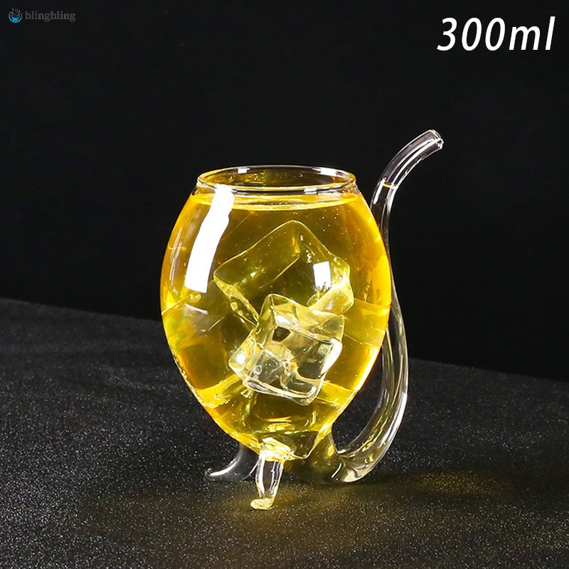Clear Vampires Heat-resistant Wine Juice Glass Cup with Drinking Tube Straw Home Bar