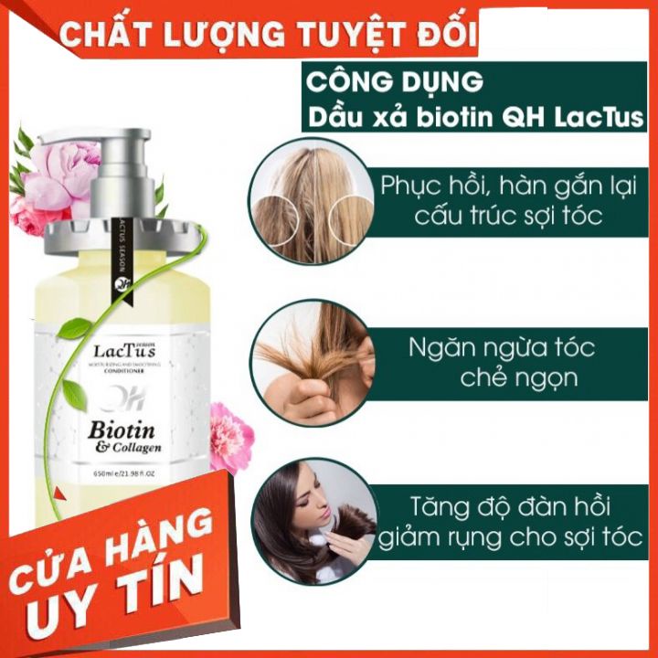 Dầu gội  dầu xả 650ml*2 lactus season biotin collagen ngăn gàu, giảm rụng tóc nuôi dưỡng tóc khỏe, suôn mượt