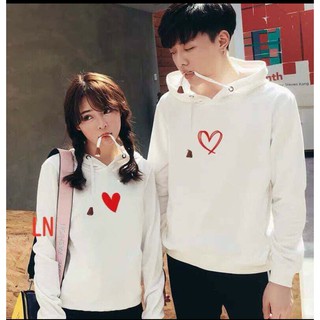 ÁO ĐÔI THU ĐÔNG TRÁI TIM ĐỎ - giá 2 áo