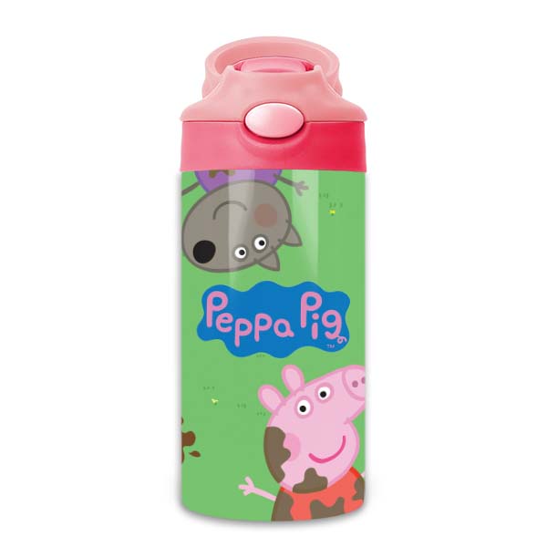 Bình Uống Nước Giữ Nhiệt Cho Bé Có Ống Hút Hình Peppa Pig - Tỉ Mỉ Studio - Mã 1507KT05