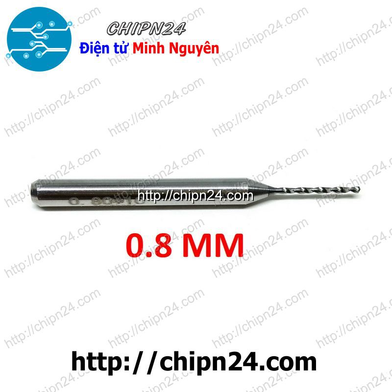 [1 CÂY] Mũi khoan mạch in CNC HỢP KIM 0.8mm (Mạch điện tử, PCB)