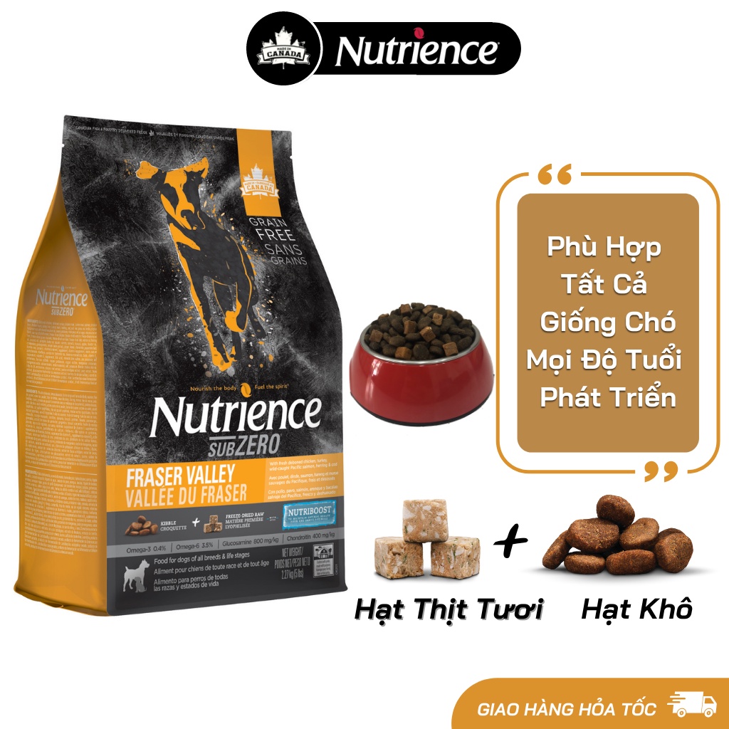 Thức Ăn Hạt Cho Chó Corgi - Nutrience Subzero Bao 2,27kg - 6 Loại Thịt (Bò, Cừu Cá Hồi,...) Rau Củ Quả, Trái Cây