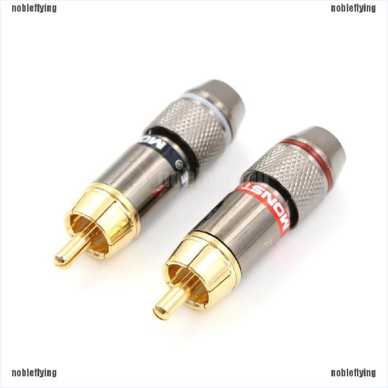 Set 2 Đầu Nối Dây Cáp Âm Thanh, Hình Ảnh Từ Các Loại Ổ Cắm Rca Sang Cổng Cắm Rca Chuyên Dụng