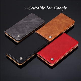 Google pixel 4a phone case pixel 5a 4a 4 3a 3 2 xl luxury flip retro wallet leather protective cover