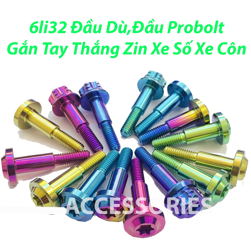 Ốc Tay Thắng Zin Xe sô Xe Côn Titan Gr5 Mẫu Đầu Dù Đầu Probolt Gắn Được Cho Exciter/Sirius/Winner/Sonic/Raider/Satria