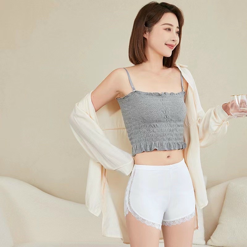 Quần Đùi Mặc Váy,Quần Mặc Nhà Phối Viền Ren Mềm Mại MS025