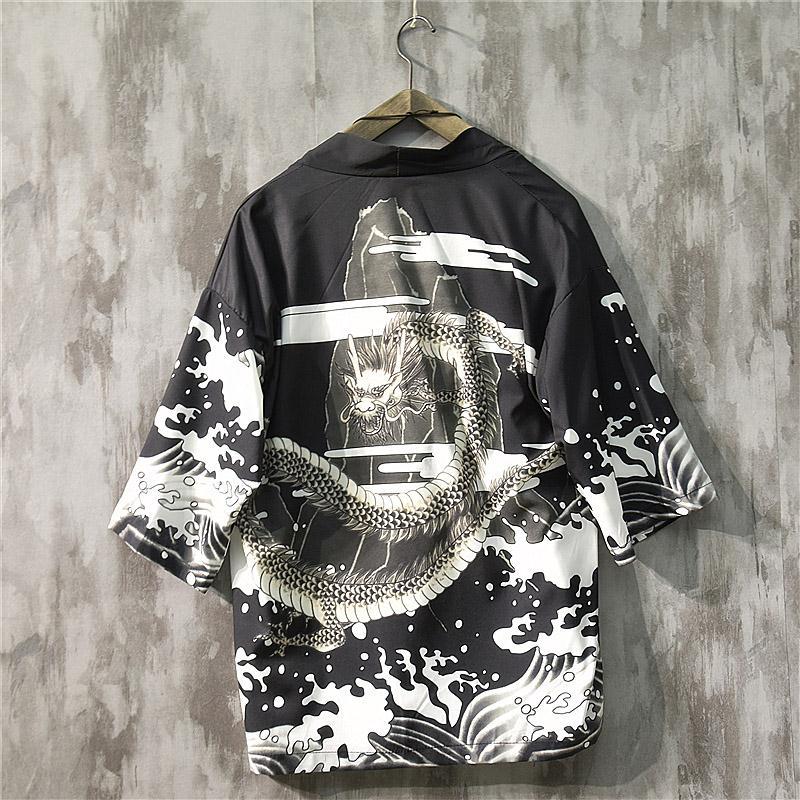 Áo Khoác Kimono Dáng Rộng Phong Cách Retro Nhật Bản Cho Nam Nữ