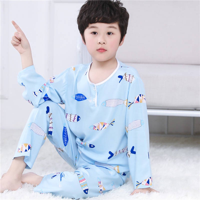 Bộ Đồ Ngủ Tay Dài Vải Cotton Thời Trang Mùa Xuân Cho Bé