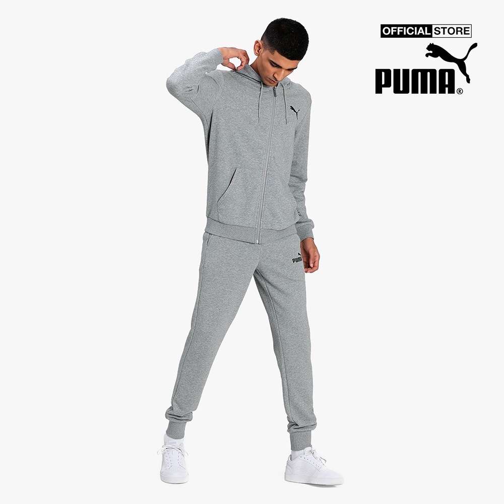 PUMA - Áo khoác thể thao nam phối zip Essentials Small Logo 586704-53