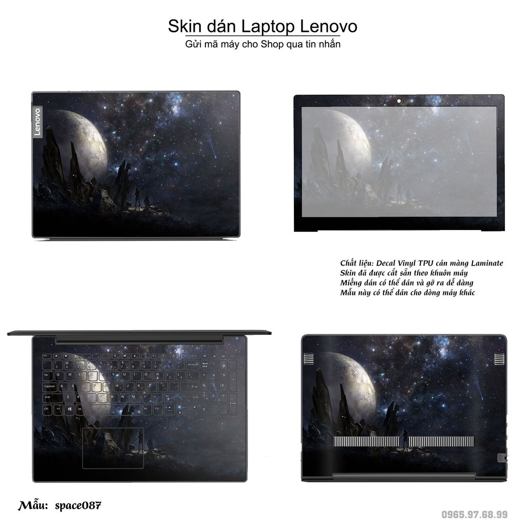 Skin dán Laptop Lenovo in hình không gian nhiều mẫu 15 (inbox mã máy cho Shop)