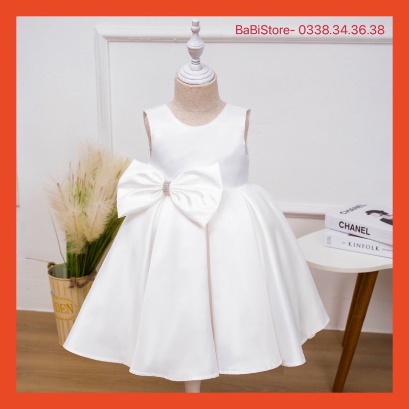 Váy Đầm công chúa bé gái thiết kế dự tiệc dạ hội xoè đính nơ cao cấp siêu xinh 1 -10 tuổi BB03