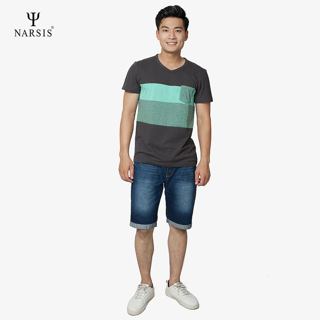 Quần shorts jeans nam màu xanh dương nam Narsis S8028