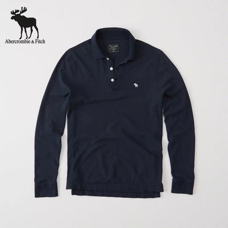 Áo Thun polo cotton Tay Dài Thêu Hình Abercrombie & Fitch Elk Cỡ Lớn