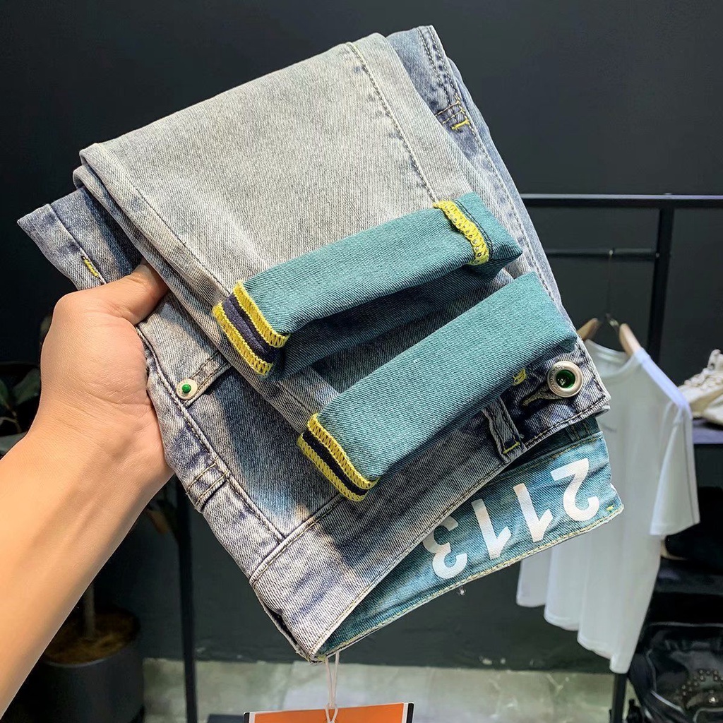 Quần Jeans Denim Dáng Ôm Co Giãn Thời Trang Xuân Hè Mới Cho Nam
