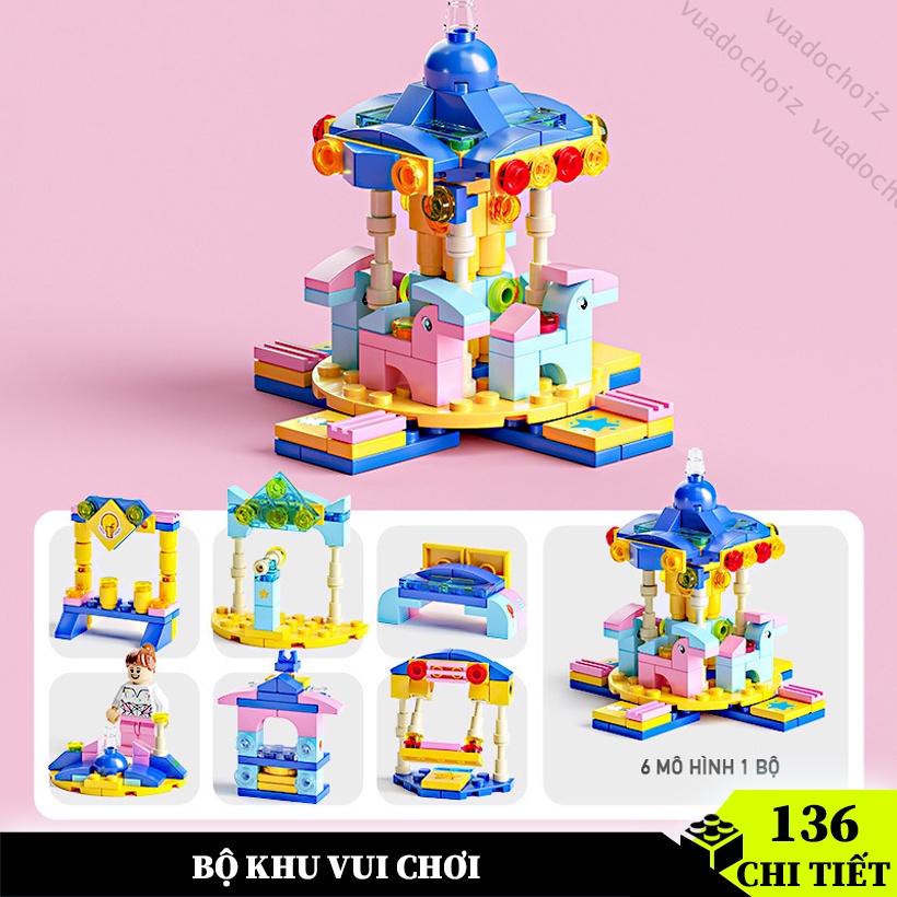 Bộ đồ chơi xếp hình lắp ráp xây dựng / máy bay / cảnh sát / cứu hỏa... phát triển tư duy cho trẻ