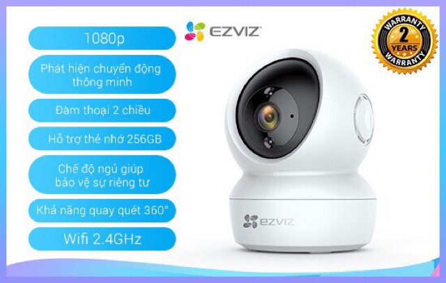 [Mã 1010ELSALE hoàn 7% đơn 300K] Camera Wifi Ezviz C6N 1080p , C6N 2mp kèm thẻ 32GB hoặc thẻ 64GB - Hàng chính hãng