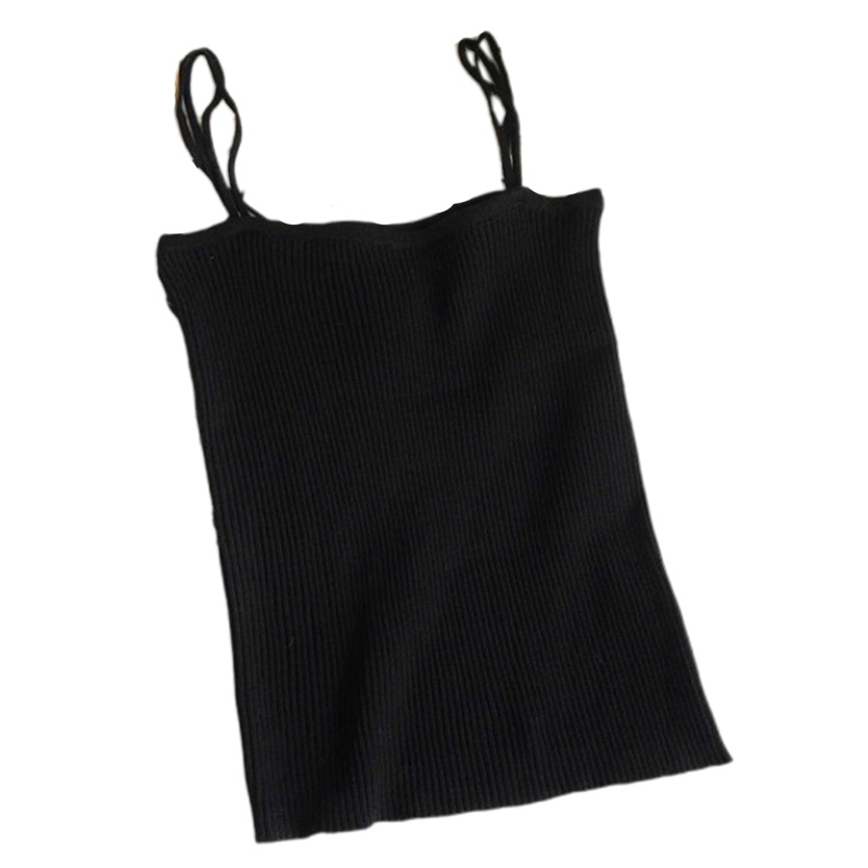 Brroa Áo Hai Dây Dệt Kim Màu Trơn Phong Cách Hàn Quốc Cho Nữ