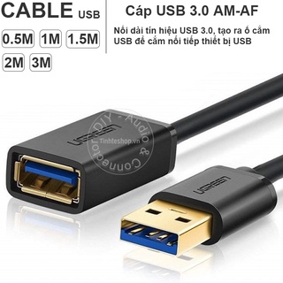 Dây USB 3.0 kéo dài 1 đầu âm 1 đầu dương Ugreen US129 0.5M đến 5M - Cáp USB 3.0 AM-AF