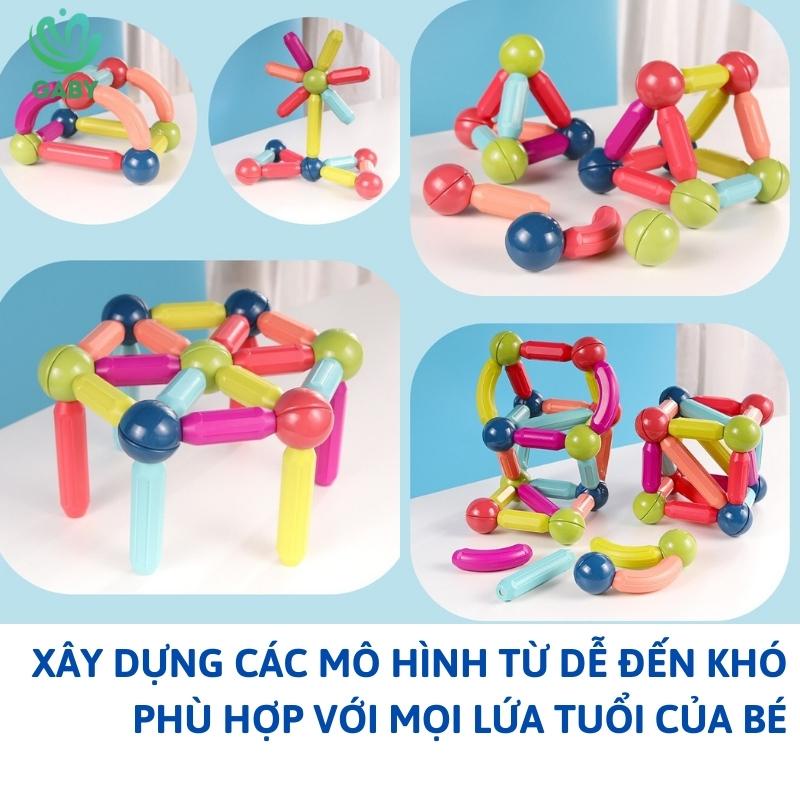Đồ chơi nam châm xếp hình thông minh GABY Bộ xếp hình nam châm cho bé phát triển tính sáng tạo, chất liệu ABS an toàn