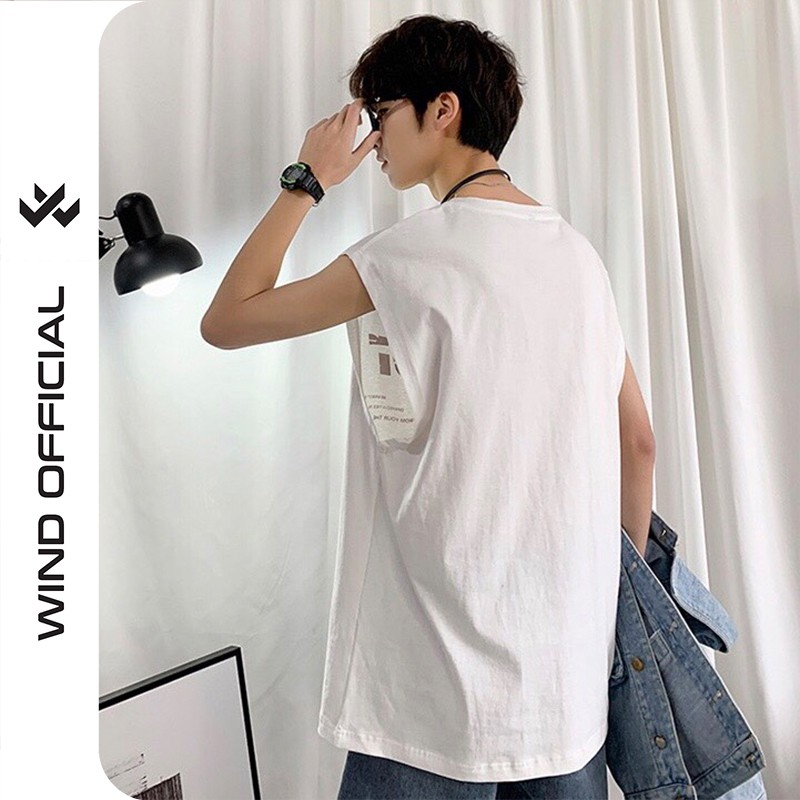 Áo thun tanktop unisex sát nách form rộng SUPER nam nữ ulzzang Wind