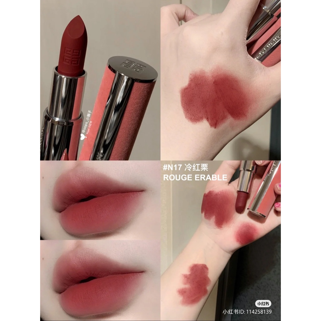 Son Thỏi Givenchy Le Rouge Sheer Velvet Matte Lipstick (vỏ hồng)