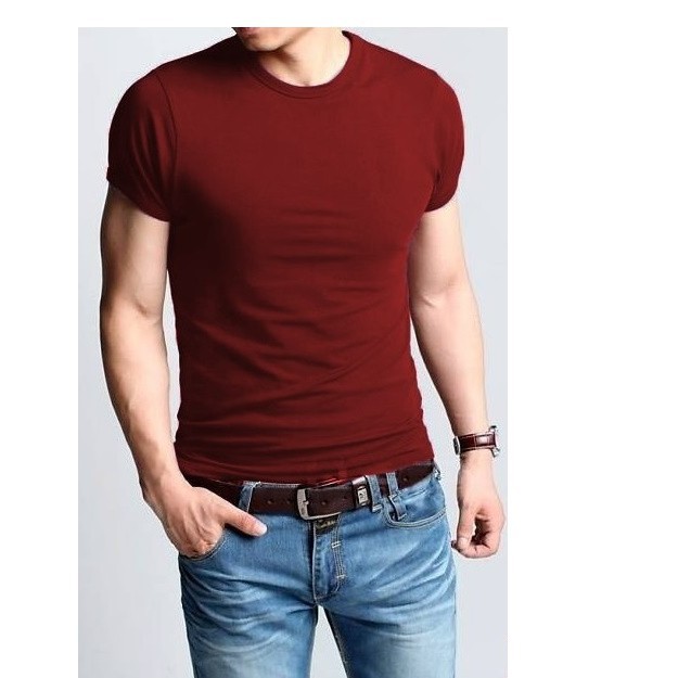 ÁO THUN TRƠN CỔ TRÒN MÀU ĐỎ ĐÔ TAY NGẮN NAM NỮ ( CÓ CẢ SIZE EM BÉ ) 6.99N4 Tốt